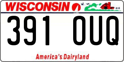 WI license plate 391OUQ