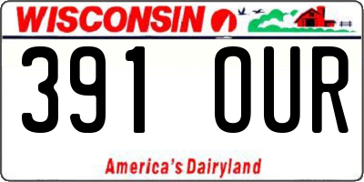WI license plate 391OUR