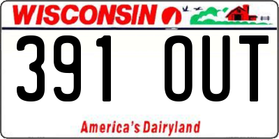 WI license plate 391OUT