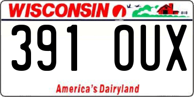 WI license plate 391OUX