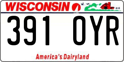 WI license plate 391OYR