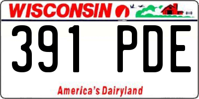 WI license plate 391PDE