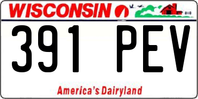 WI license plate 391PEV