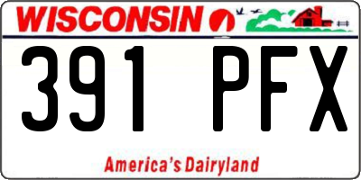 WI license plate 391PFX