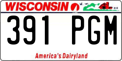 WI license plate 391PGM