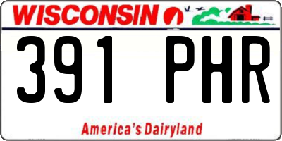 WI license plate 391PHR