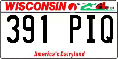 WI license plate 391PIQ
