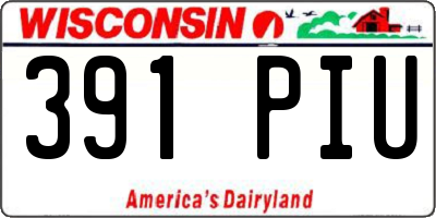 WI license plate 391PIU