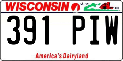 WI license plate 391PIW