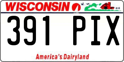 WI license plate 391PIX