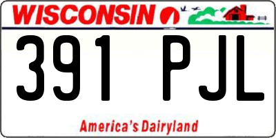 WI license plate 391PJL