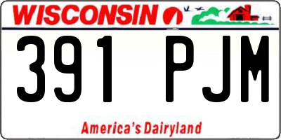 WI license plate 391PJM