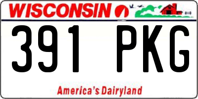 WI license plate 391PKG