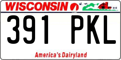 WI license plate 391PKL