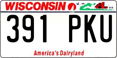 WI license plate 391PKU