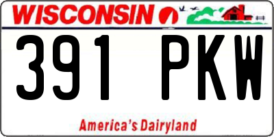 WI license plate 391PKW