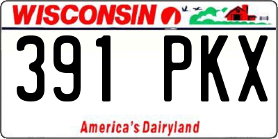 WI license plate 391PKX