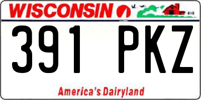 WI license plate 391PKZ