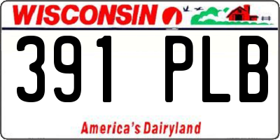 WI license plate 391PLB