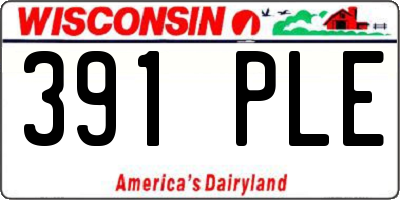 WI license plate 391PLE