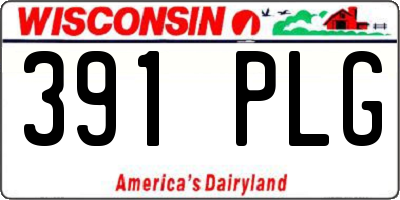WI license plate 391PLG