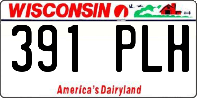 WI license plate 391PLH