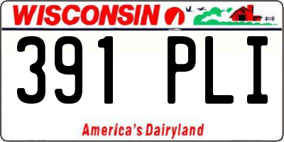 WI license plate 391PLI