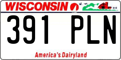 WI license plate 391PLN