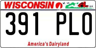 WI license plate 391PLO