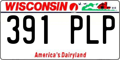 WI license plate 391PLP