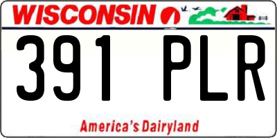 WI license plate 391PLR