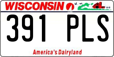 WI license plate 391PLS