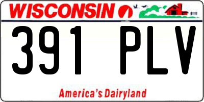 WI license plate 391PLV