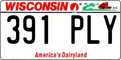 WI license plate 391PLY