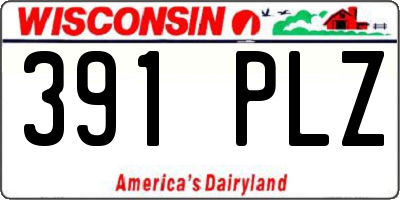 WI license plate 391PLZ