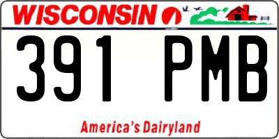 WI license plate 391PMB