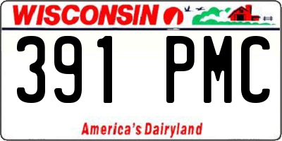 WI license plate 391PMC