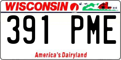 WI license plate 391PME