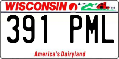 WI license plate 391PML