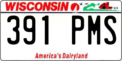 WI license plate 391PMS