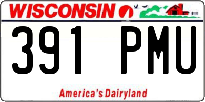 WI license plate 391PMU