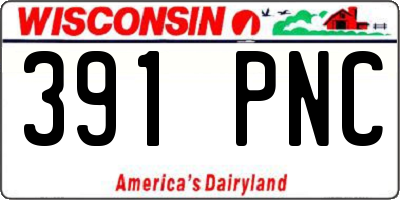 WI license plate 391PNC