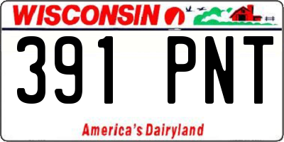 WI license plate 391PNT