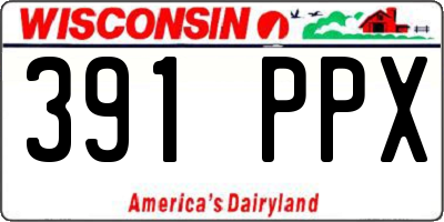WI license plate 391PPX