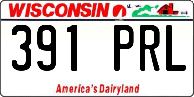 WI license plate 391PRL