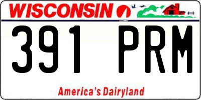 WI license plate 391PRM