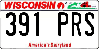 WI license plate 391PRS