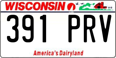 WI license plate 391PRV