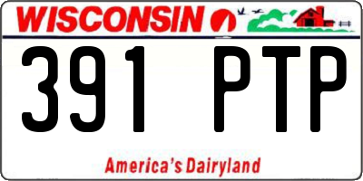 WI license plate 391PTP