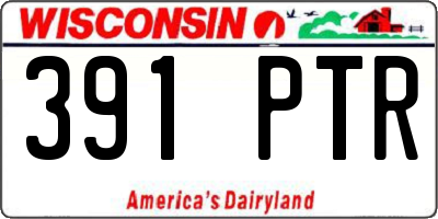 WI license plate 391PTR